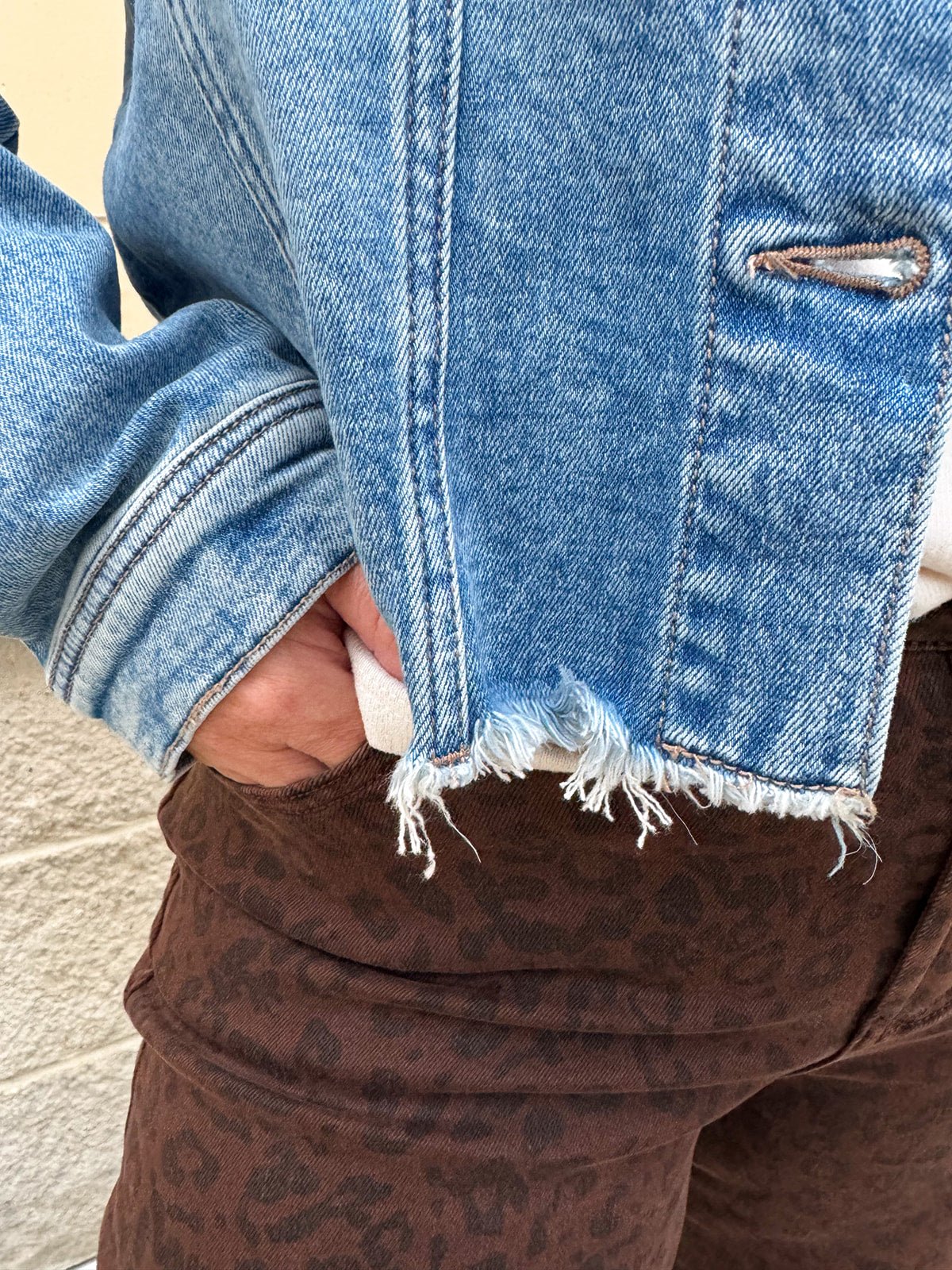 [Dear John] Roselyn Monocloud Frayed Hem Denim Jacket - The Pink Pineapple 850