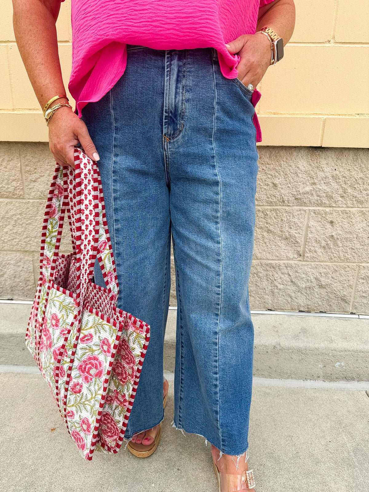 [Dear John] Santa Fe Audrey Wide Leg Cropped Jeans - The Pink Pineapple 850