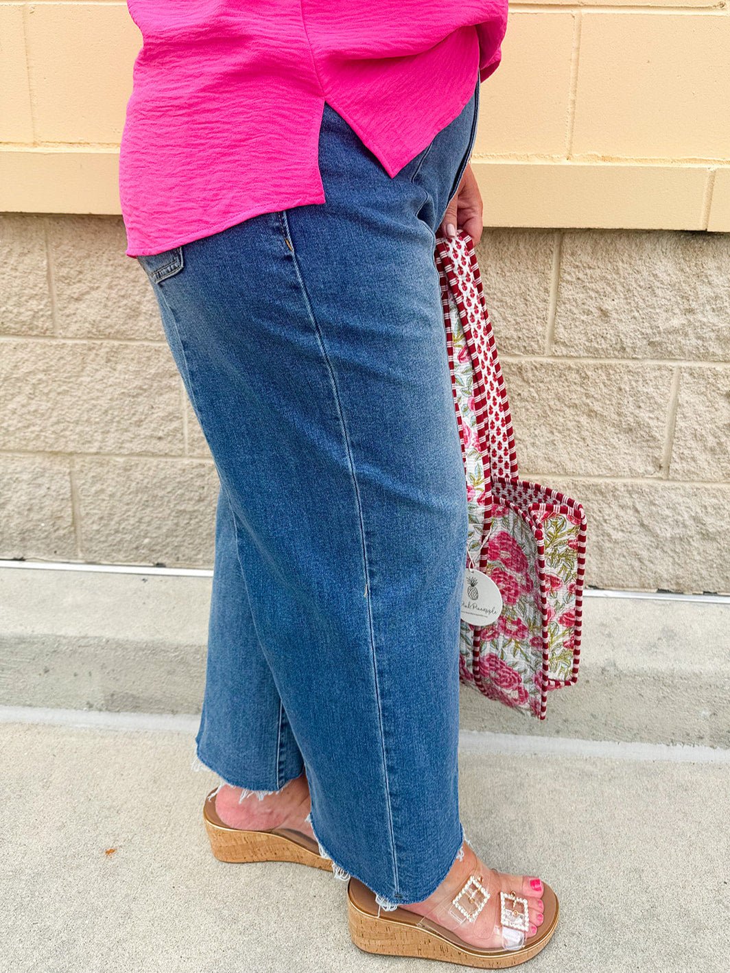 [Dear John] Santa Fe Audrey Wide Leg Cropped Jeans - The Pink Pineapple 850