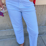 [Dear John] Taylor Mid Rise Straight Jeans in Skyway Stripe - The Pink Pineapple 850