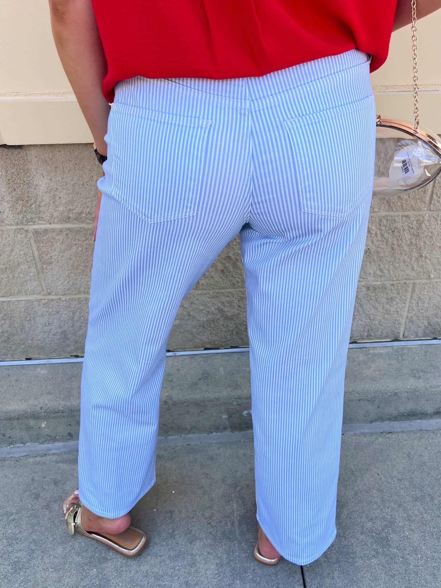 [Dear John] Taylor Mid Rise Straight Jeans in Skyway Stripe - The Pink Pineapple 850