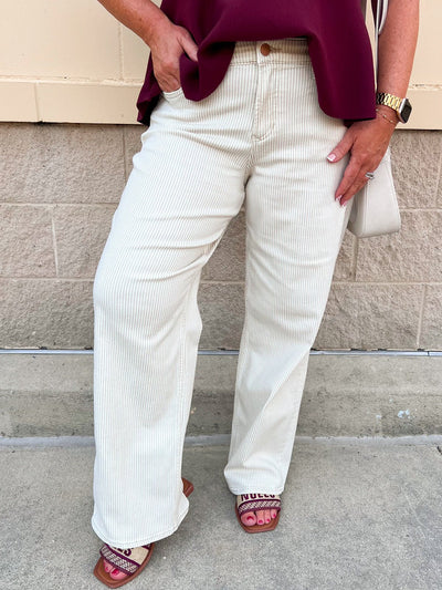 [Dear John] Taylor Novelty Straight Leg Jeans in Sand Stripe - The Pink Pineapple 850