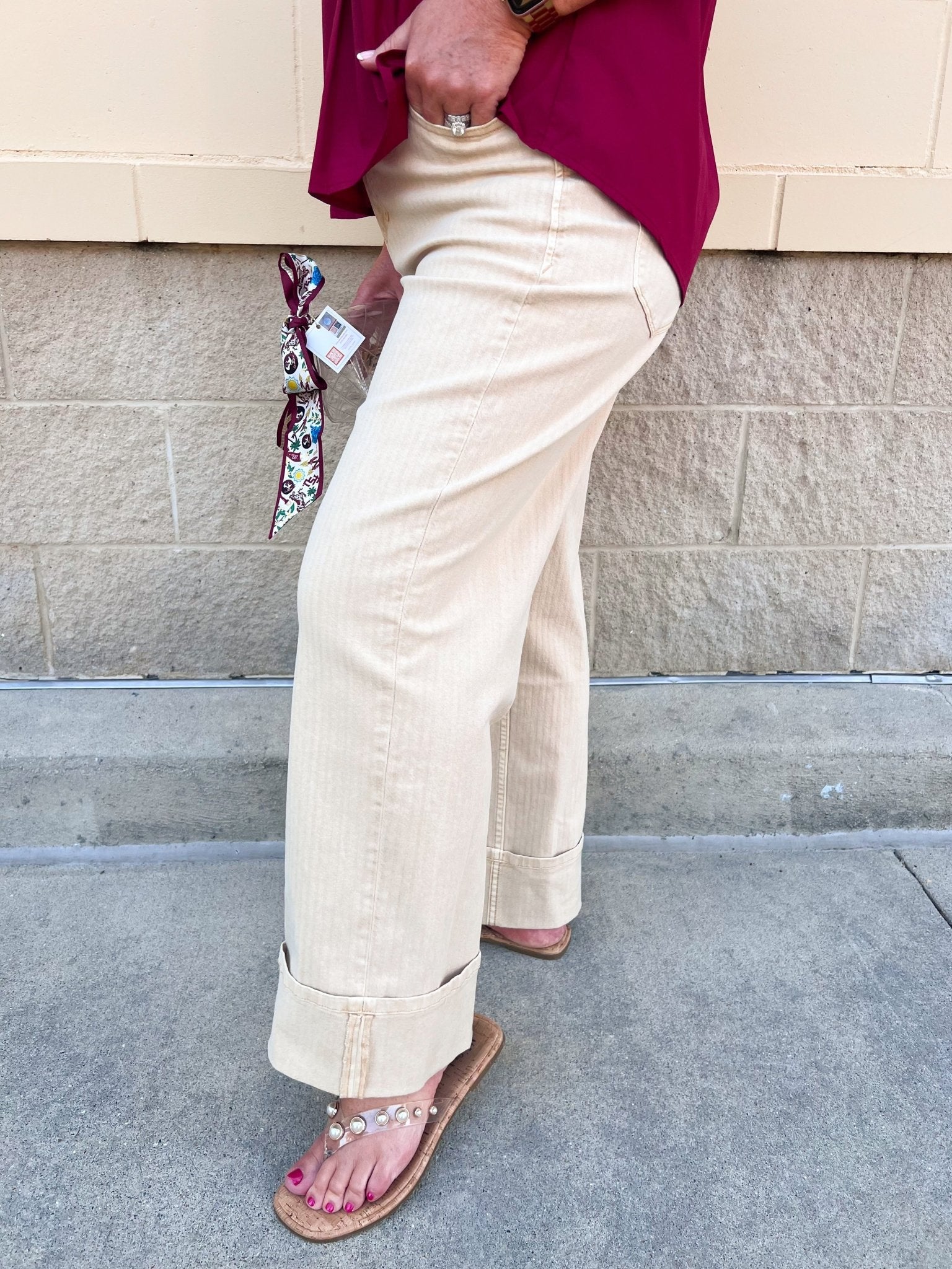 [Dear John] Taylor Novelty Straight Leg Jeans in Sand Stripe - The Pink Pineapple 850