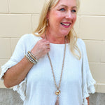 Debbie Pendant Necklace with Tassel in Champagne - The Pink Pineapple 850