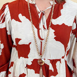 Debbie Pendant Necklace with Tassel in Champagne - The Pink Pineapple 850