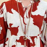 Debbie Pendant Necklace with Tassel in Champagne - The Pink Pineapple 850