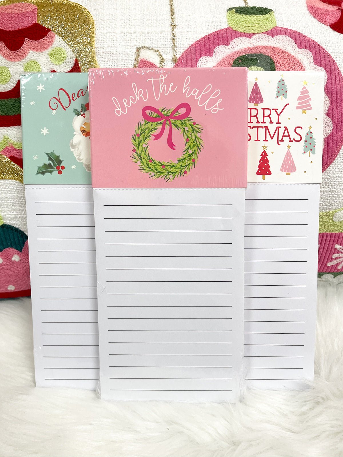 Deck The Halls Magnetic Notepad - The Pink Pineapple 850