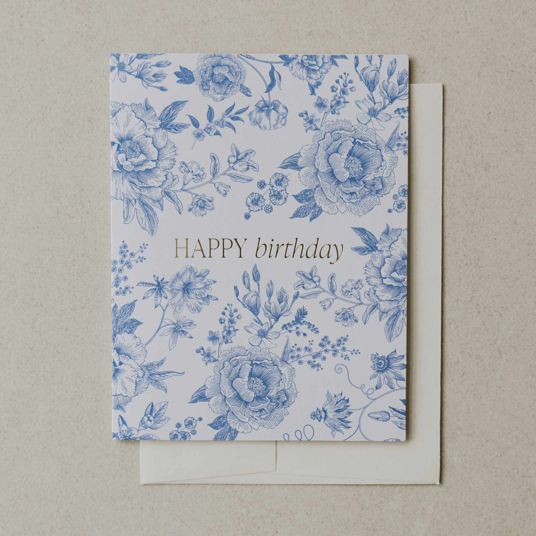 Delft Blue Happy Birthday Card - The Pink Pineapple 850