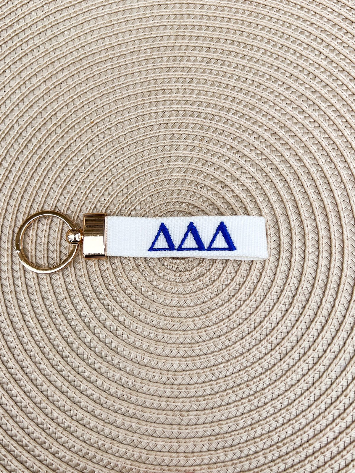 Delta Delta Delta Embroidered Keychain - The Pink Pineapple 850