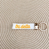 Delta Delta Delta Embroidered Keychain - The Pink Pineapple 850