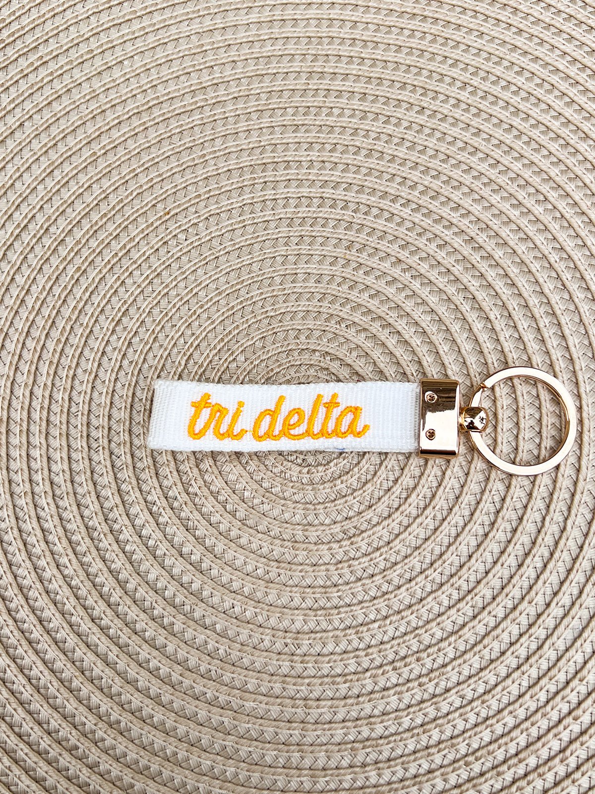 Delta Delta Delta Embroidered Keychain - The Pink Pineapple 850