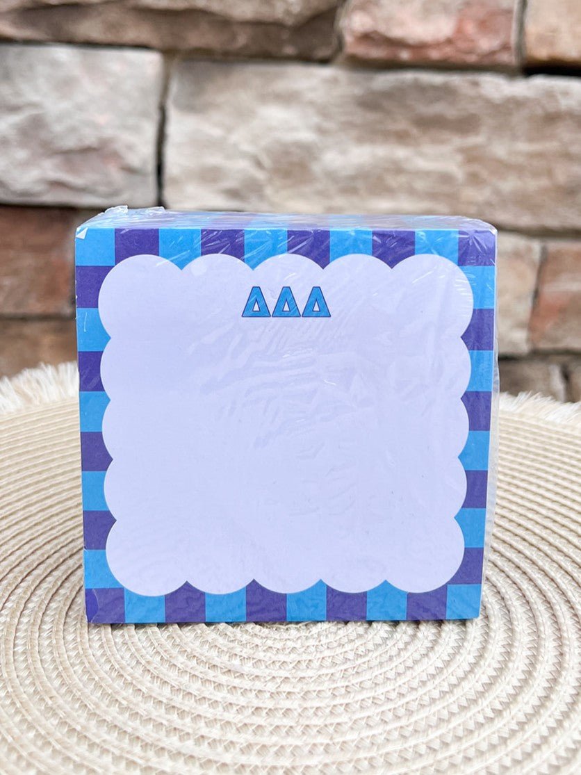 Delta Delta Delta Sorority Scalloped Notepad Cube - The Pink Pineapple 850