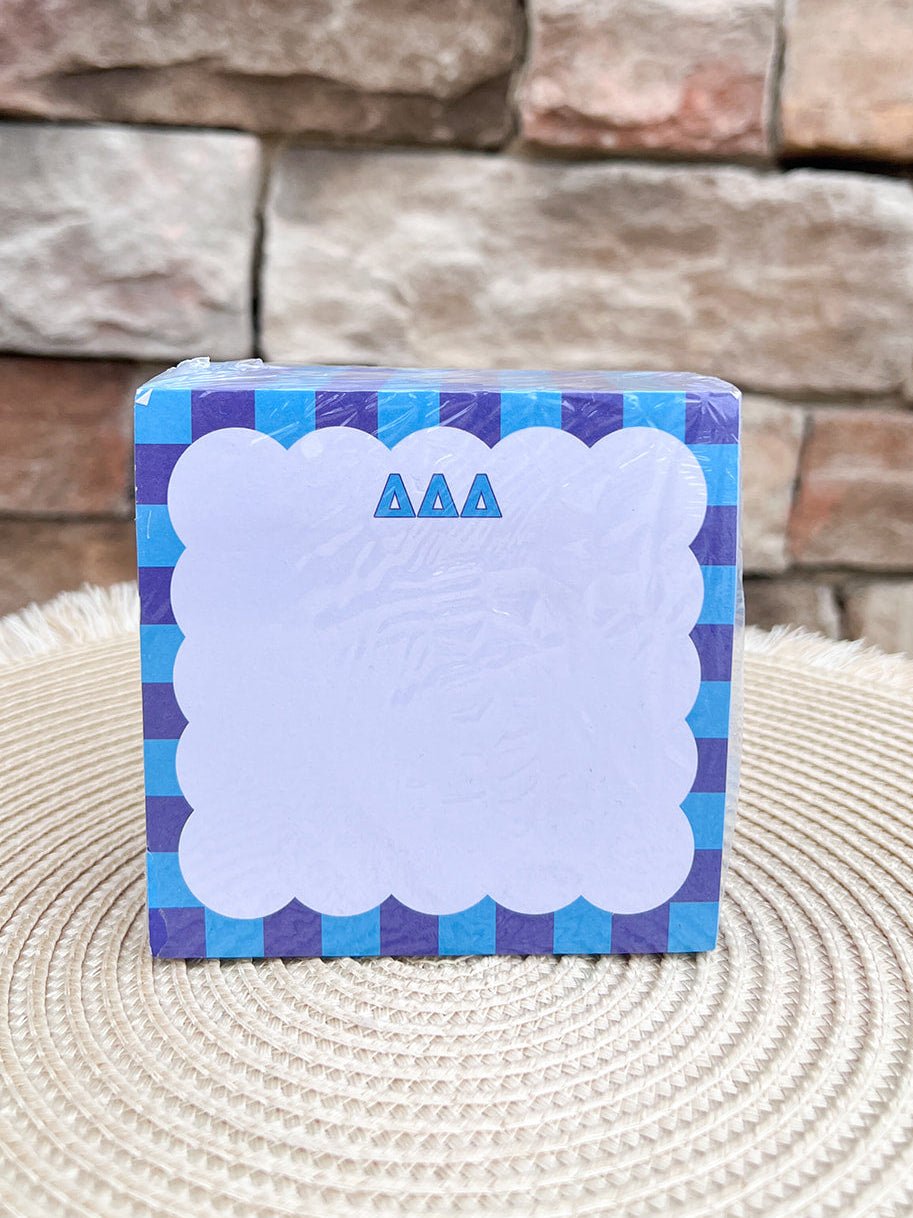 Delta Delta Delta Sorority Scalloped Notepad Cube - The Pink Pineapple 850