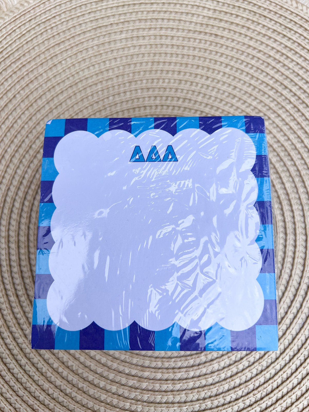 Delta Delta Delta Sorority Scalloped Notepad Cube - The Pink Pineapple 850