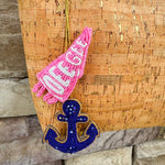 Delta Gamma Beaded Bag Charm - The Pink Pineapple 850