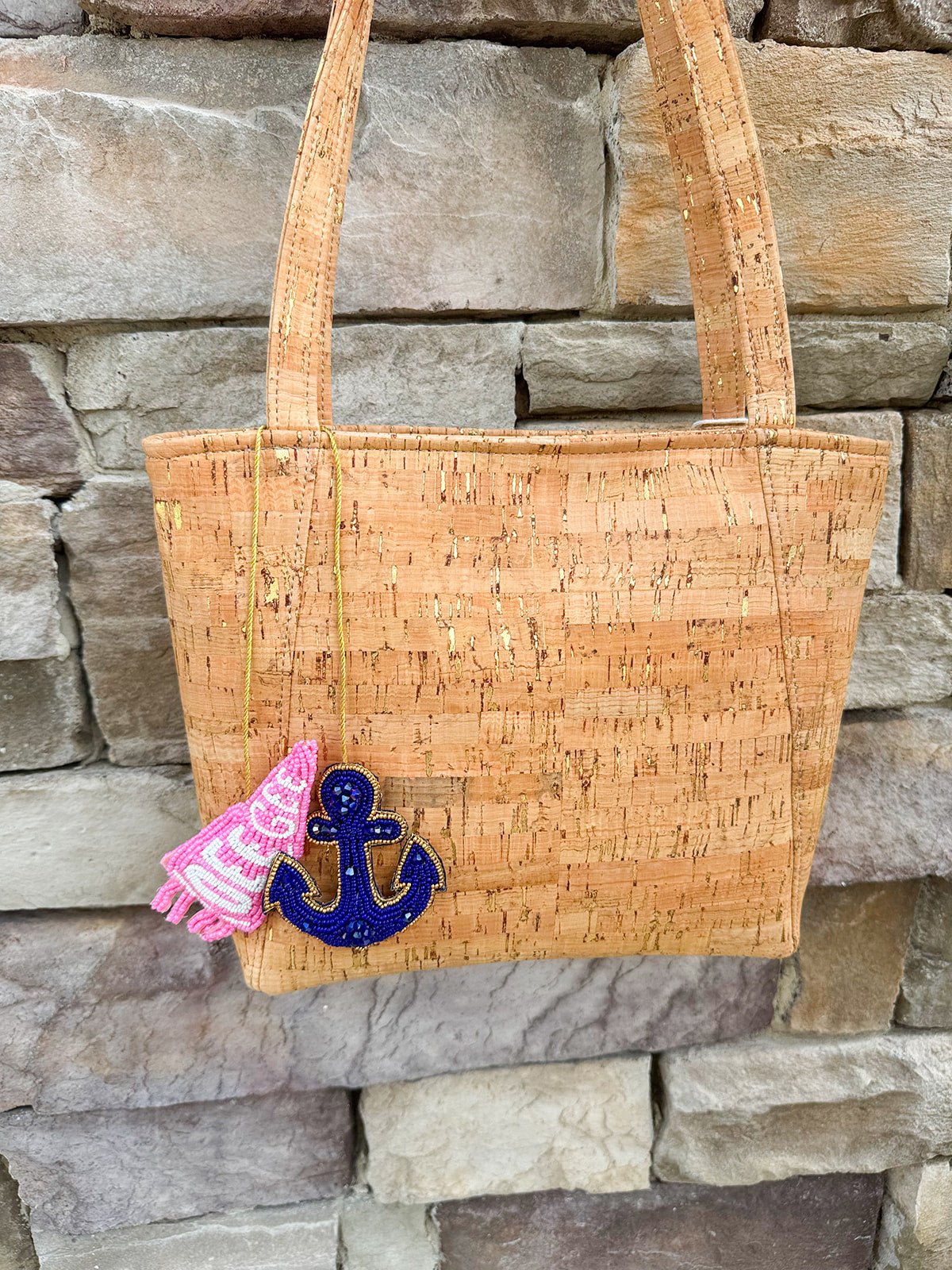 Delta Gamma Beaded Bag Charm - The Pink Pineapple 850