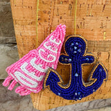 Delta Gamma Beaded Bag Charm - The Pink Pineapple 850