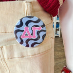 Delta Gamma Blue Wave Button Pin - The Pink Pineapple 850