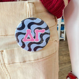 Delta Gamma Blue Wave Button Pin - The Pink Pineapple 850