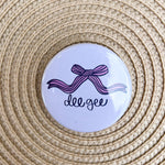 Delta Gamma Bow Dee Gee Button Pin - The Pink Pineapple 850