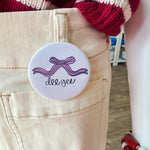 Delta Gamma Bow Dee Gee Button Pin - The Pink Pineapple 850