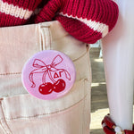 Delta Gamma Cherry Button Pin - The Pink Pineapple 850