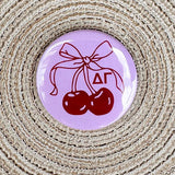 Delta Gamma Cherry Button Pin - The Pink Pineapple 850