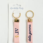 Delta Gamma Embroidered Keychain - The Pink Pineapple 850