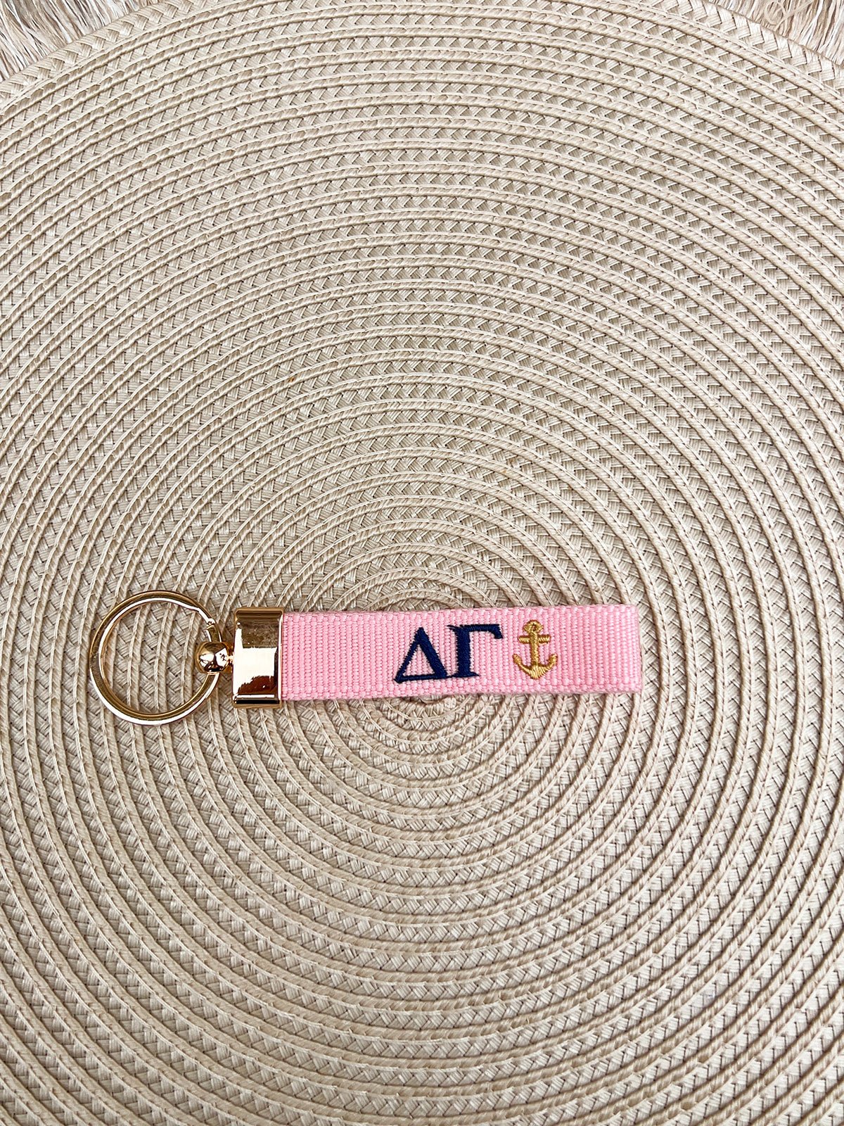 Delta Gamma Embroidered Keychain - The Pink Pineapple 850