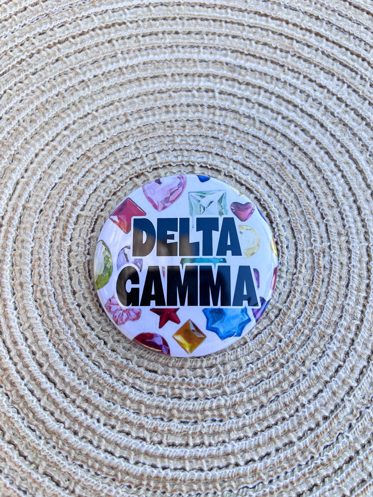 Delta Gamma Gemstone Button Pin - The Pink Pineapple 850