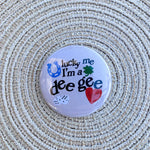 Delta Gamma Lucky Me Button Pin - The Pink Pineapple 850