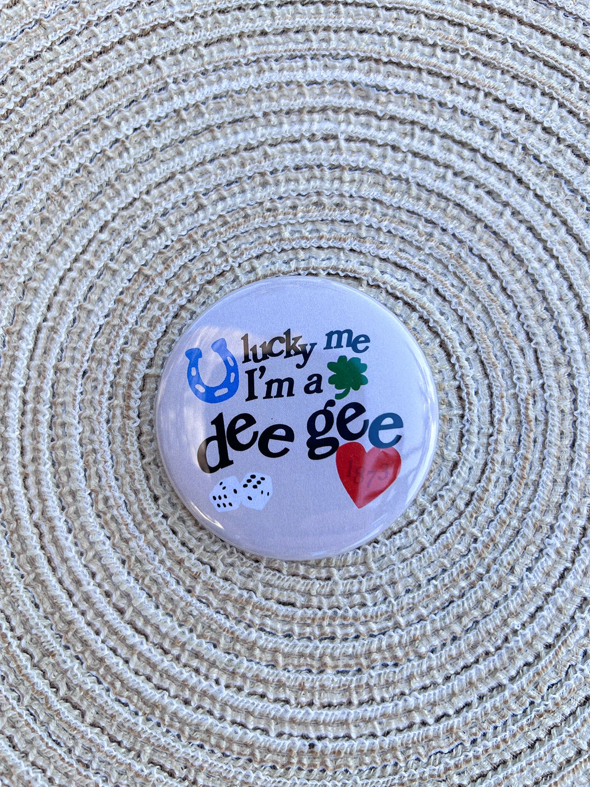 Delta Gamma Lucky Me Button Pin - The Pink Pineapple 850