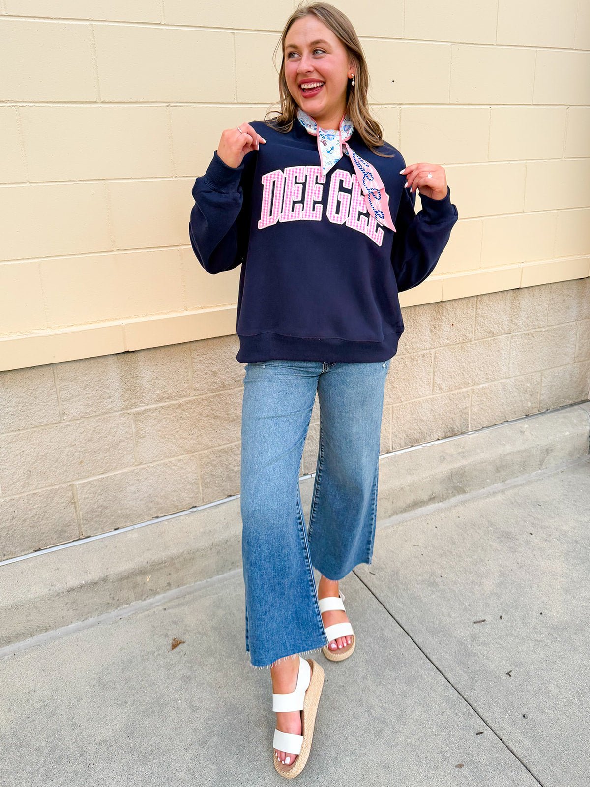 Delta Gamma Mock Neck Sweatshirt - The Pink Pineapple 850