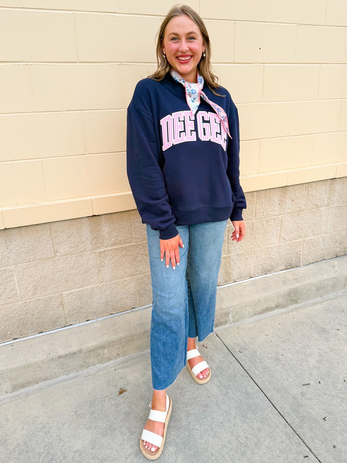 Delta Gamma Mock Neck Sweatshirt - The Pink Pineapple 850