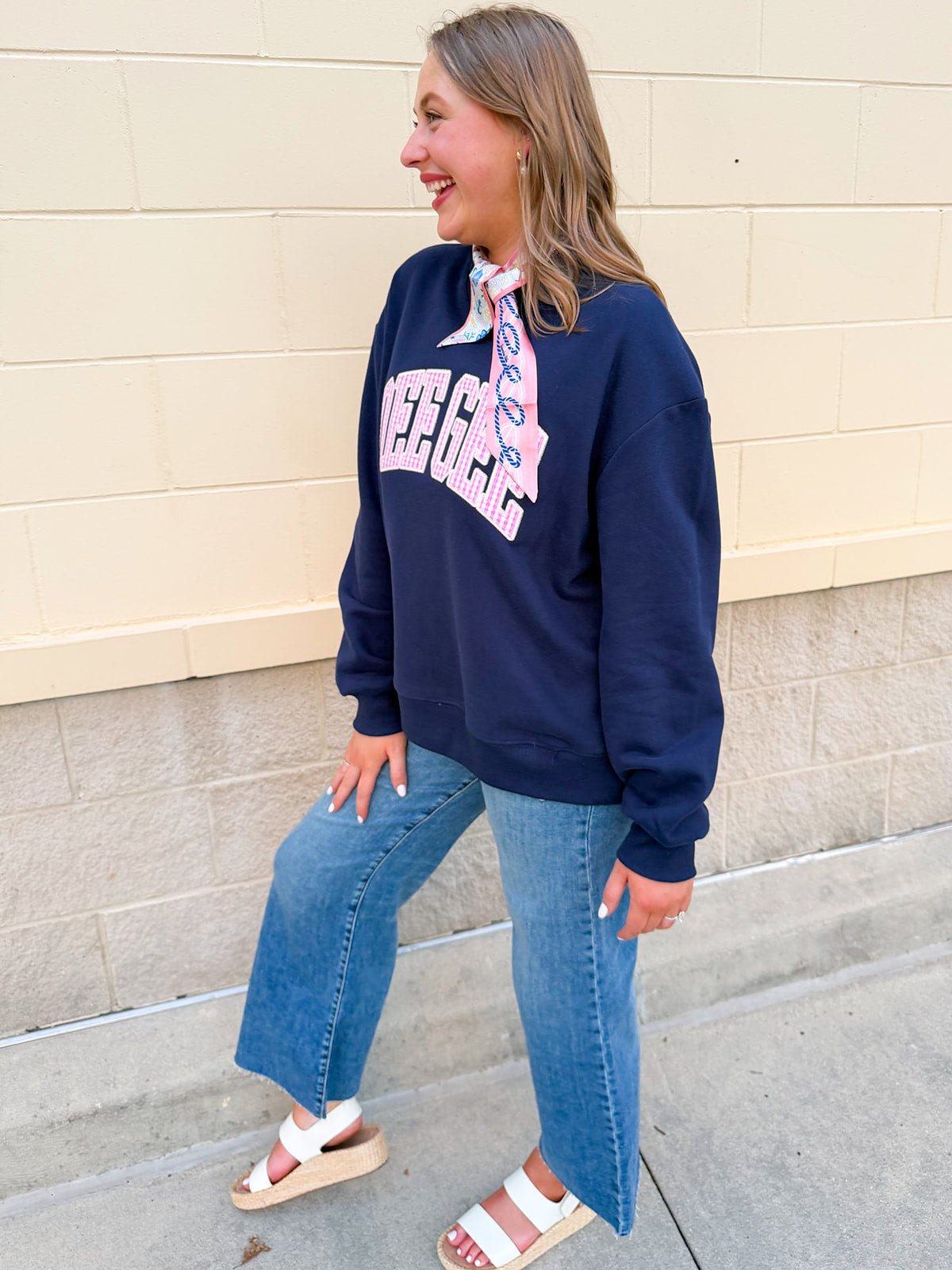 Delta Gamma Mock Neck Sweatshirt - The Pink Pineapple 850