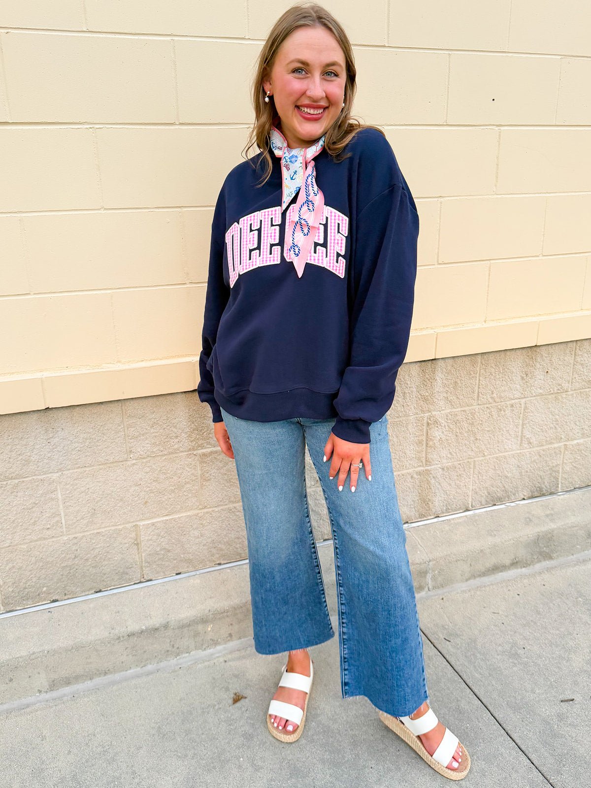 Delta Gamma Mock Neck Sweatshirt - The Pink Pineapple 850
