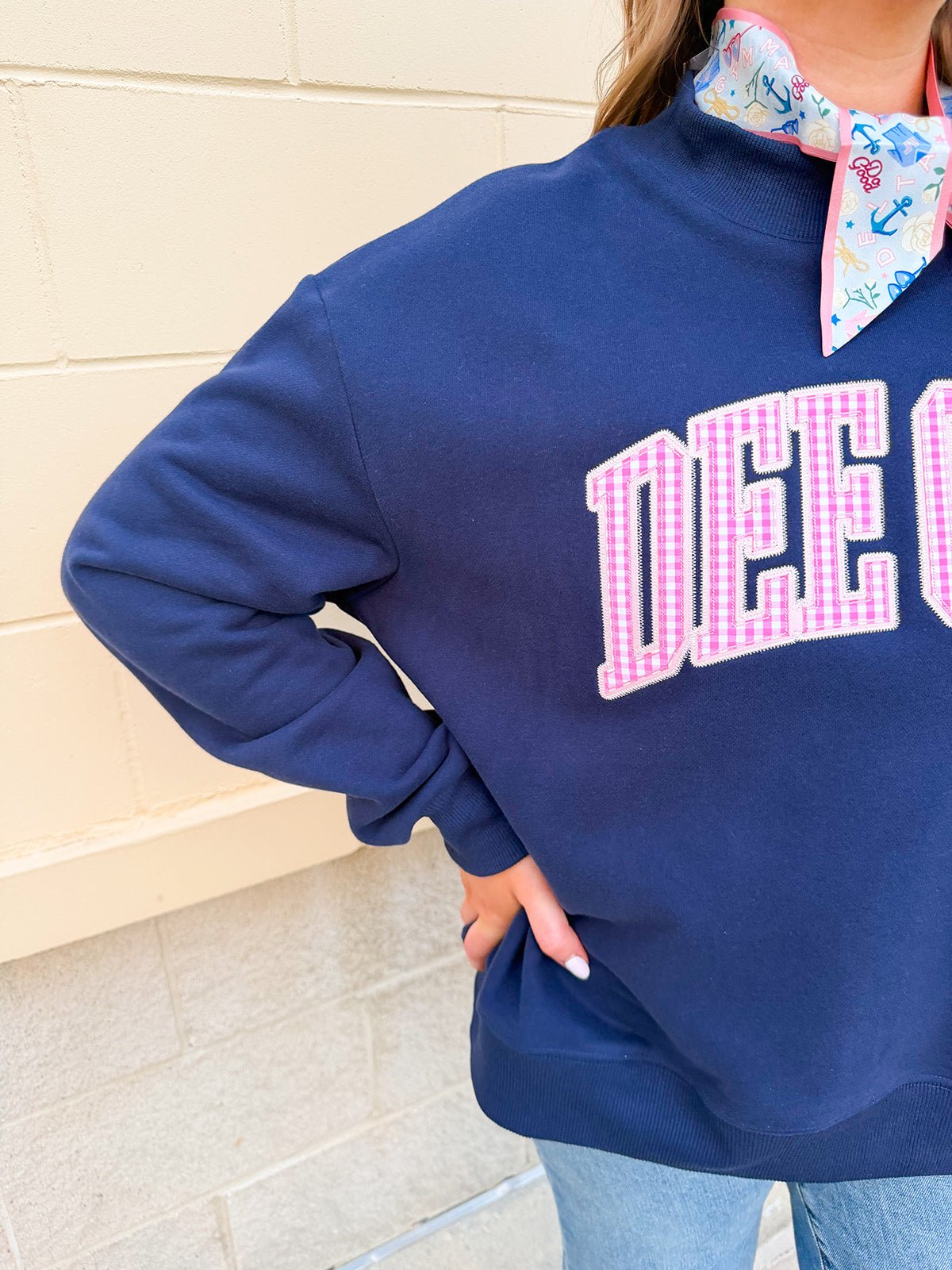 Delta Gamma Mock Neck Sweatshirt - The Pink Pineapple 850