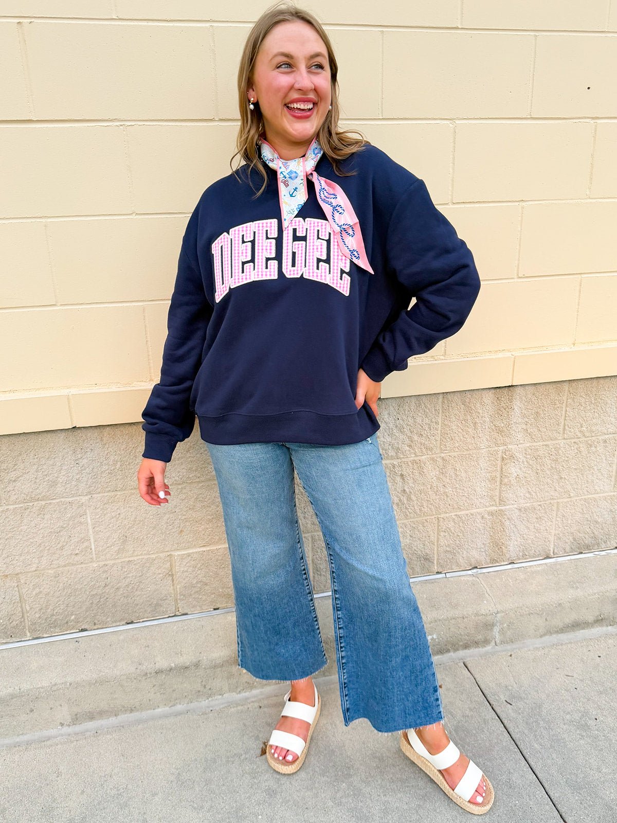 Delta Gamma Mock Neck Sweatshirt - The Pink Pineapple 850