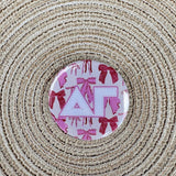 Delta Gamma Pink Bow Button Pin - The Pink Pineapple 850