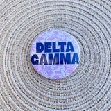 Delta Gamma Pink Floral Button Pin - The Pink Pineapple 850