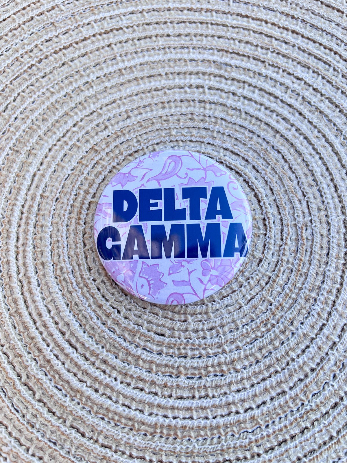 Delta Gamma Pink Floral Button Pin - The Pink Pineapple 850