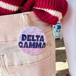 Delta Gamma Pink Floral Button Pin - The Pink Pineapple 850