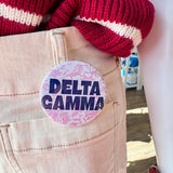 Delta Gamma Pink Floral Button Pin - The Pink Pineapple 850