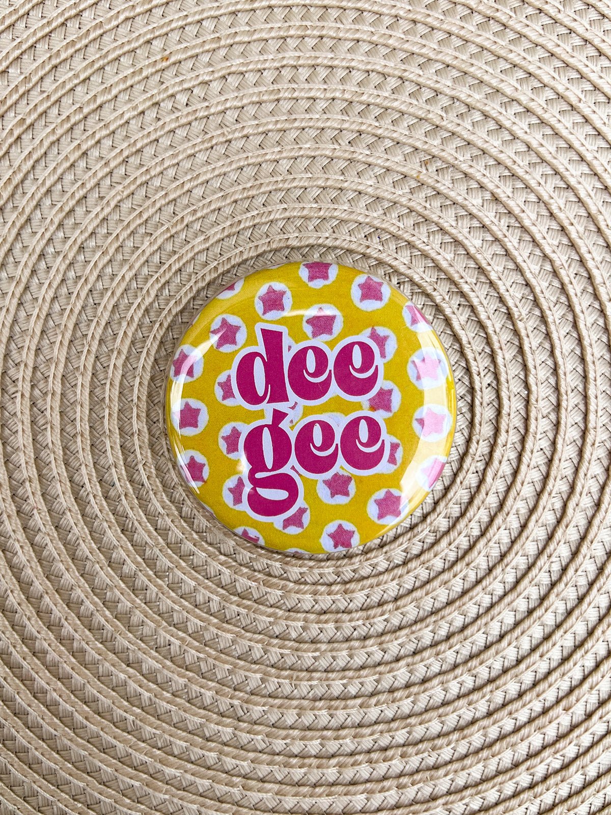 Delta Gamma Pink Stars Button Pin - The Pink Pineapple 850