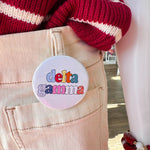 Delta Gamma Retro Rainbow Button Pin - The Pink Pineapple 850