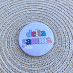 Delta Gamma Retro Rainbow Button Pin - The Pink Pineapple 850