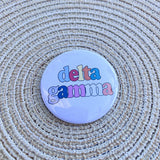 Delta Gamma Retro Rainbow Button Pin - The Pink Pineapple 850