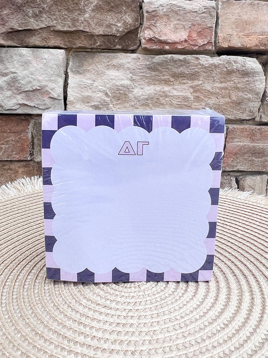 Delta Gamma Sorority Scalloped Notepad Cube - The Pink Pineapple 850