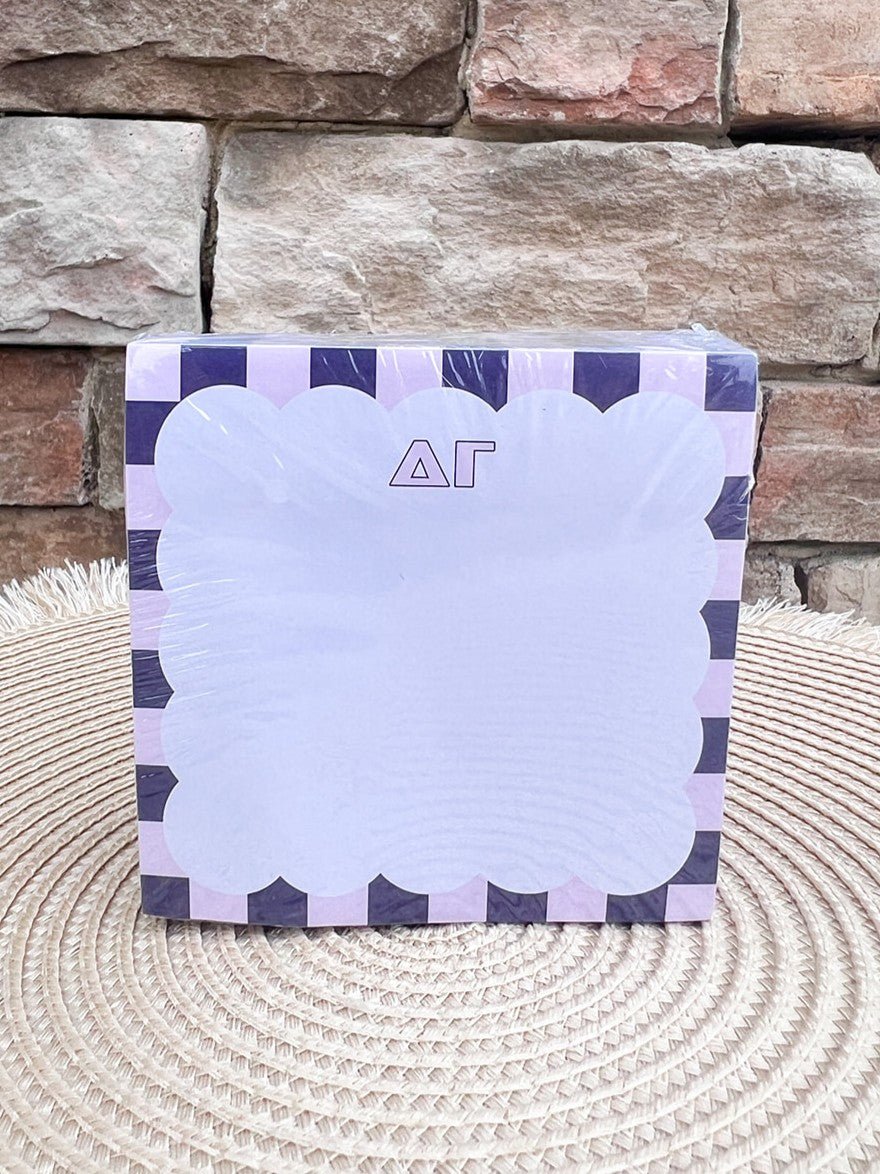 Delta Gamma Sorority Scalloped Notepad Cube - The Pink Pineapple 850