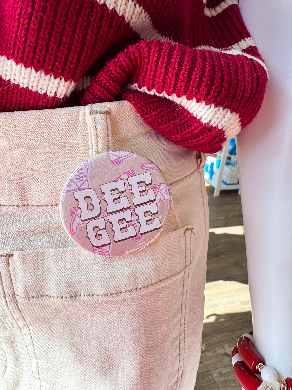 Delta Gamma Western Boots Button Pin - The Pink Pineapple 850